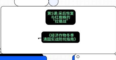 第5节：【柑橘清园】采后恢复与红蜘蛛的&ldquo;拉锯战&rdquo;，课程：《经济作物冬季清园&middot;实战防坑指南》#识农AI