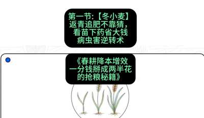 第一节：【冬小麦】返青追肥不靠猜，看苗下药省大钱